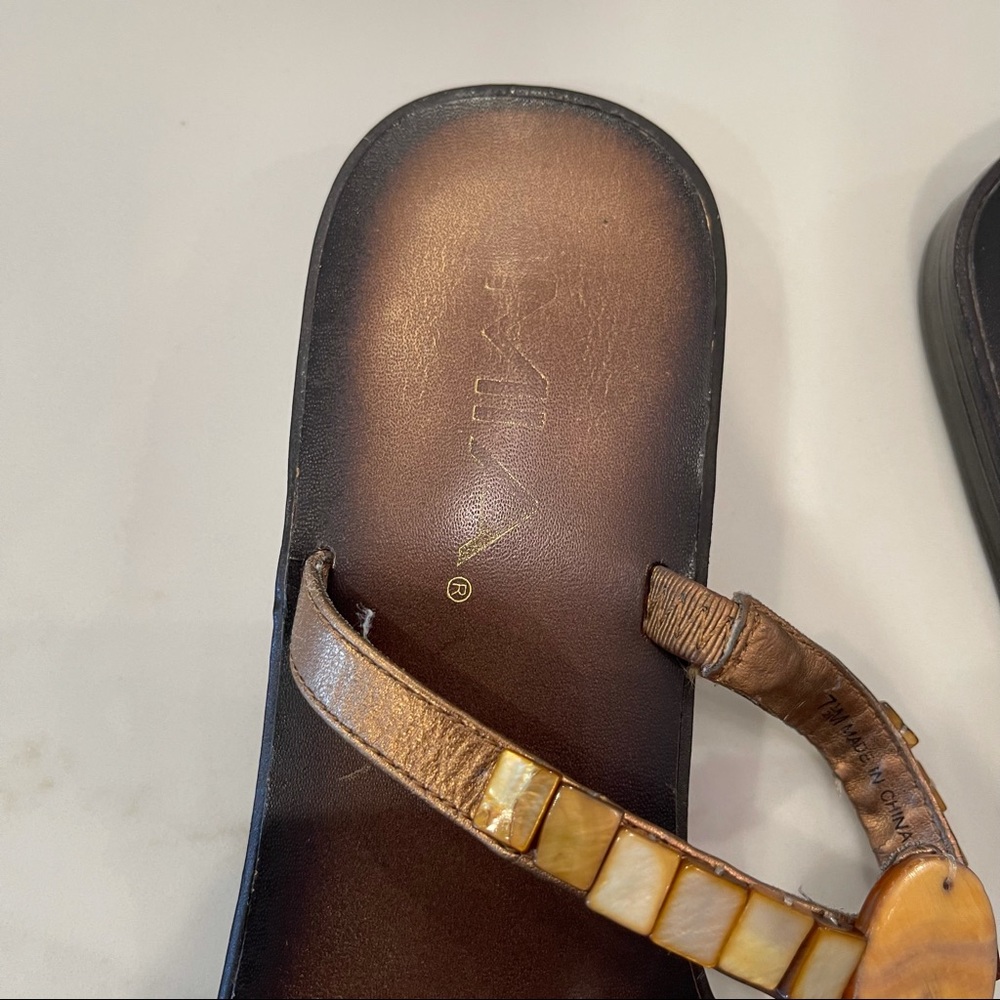 MIA brown & yellow beaded leather sandal - Picture 5 of 14